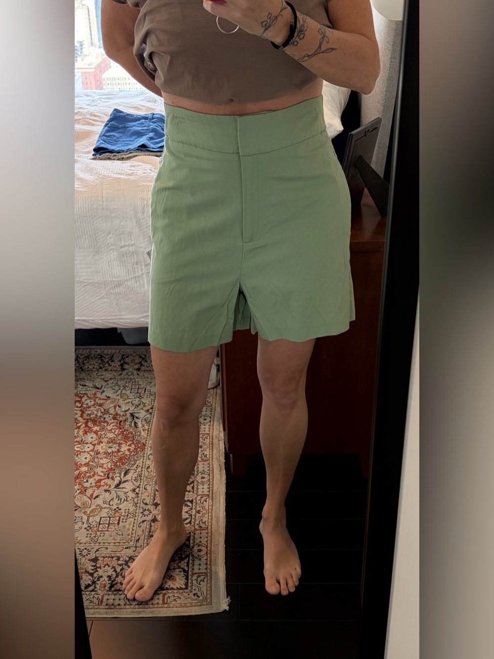 High waisted cotton dressed bermudas NWOT - Picture 3 of 10